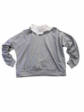ASOS Gray Sweatshirt with White Ruffle Collar